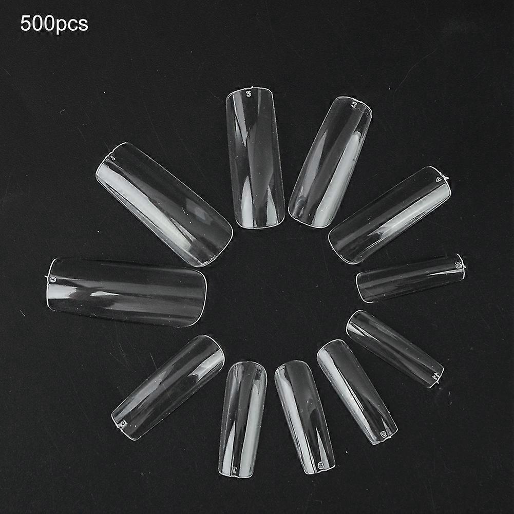 500pcs False Nail Tips Full Coverage Super Thin Traceless Nail DIY Decoration Transparent