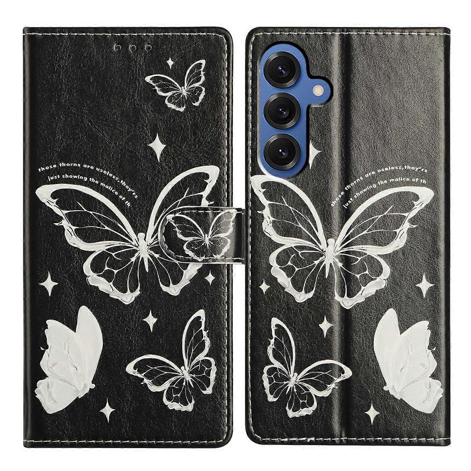 For Samsung Galaxy S25 FE Case Pattern Printing Wallet Stand Flip Leather Phone Cover with Strap