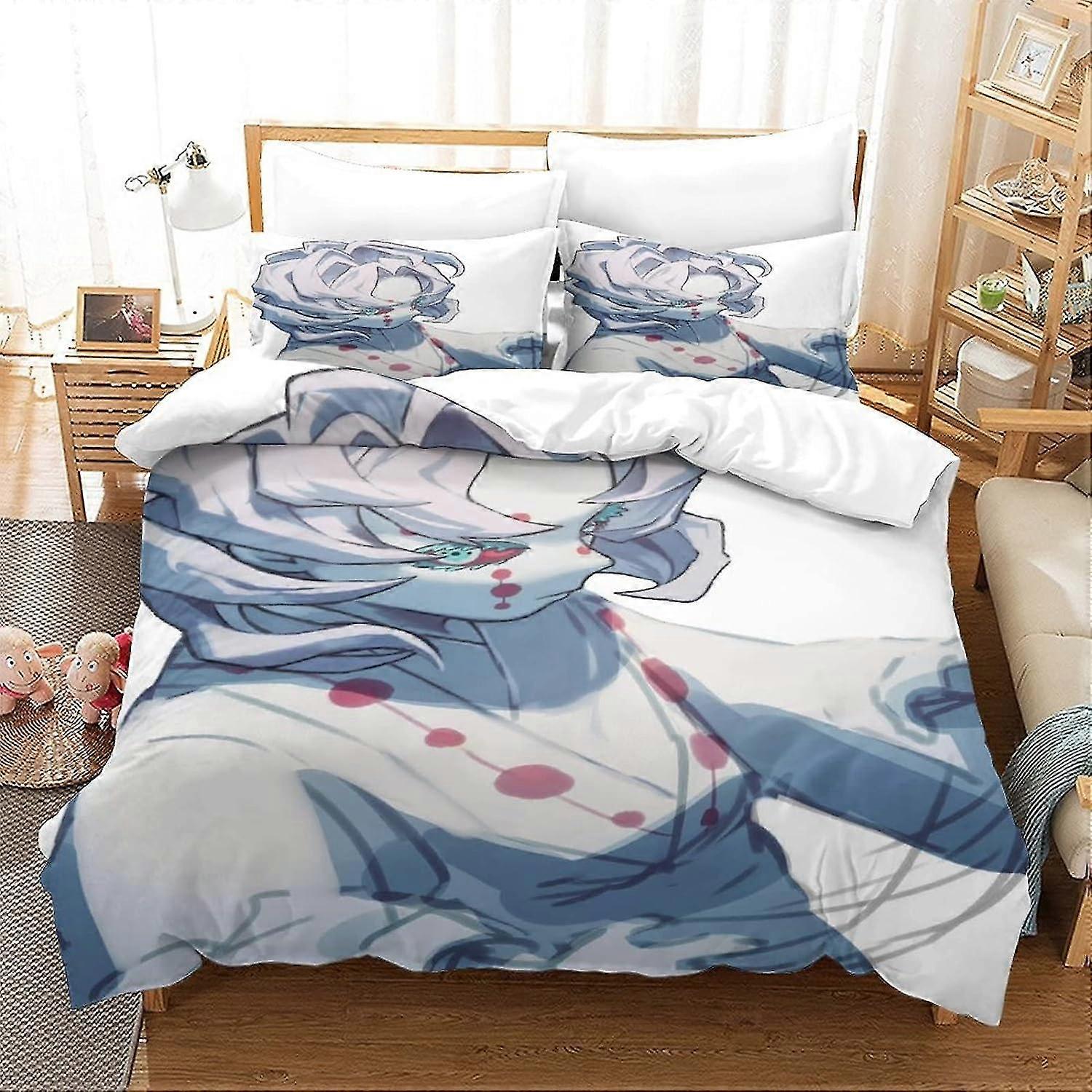 Conjunto de cama com capa de edredão impresso em 3D 3 peças com fronha Fecho de zíper Microfibra macia adequada para todas as idades Fácil cuidado