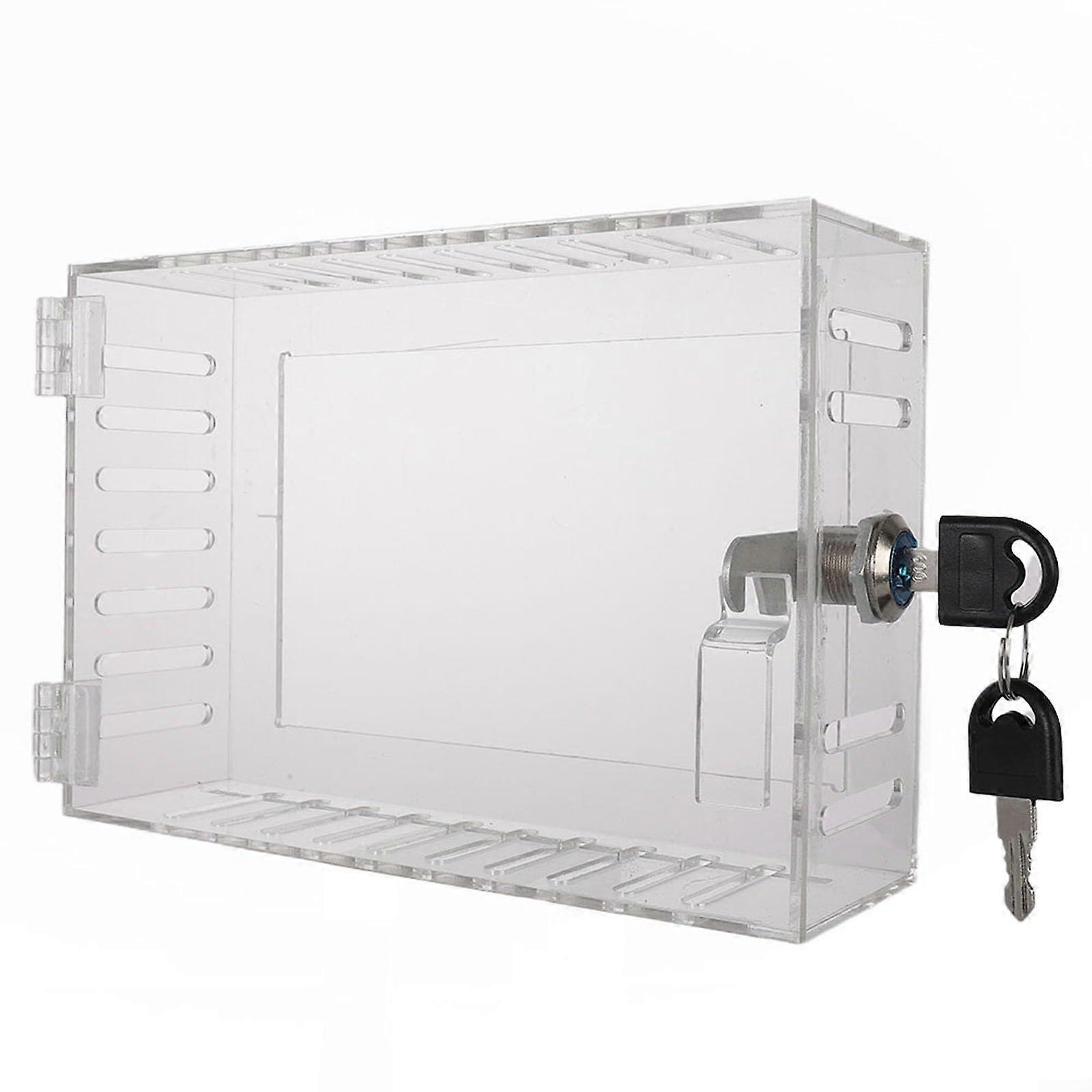 Thermostat Lock Box with 2 Keys - Transparent Acrylic Thermostat Protective Case for Wall AC Units, Restaurants, Schools