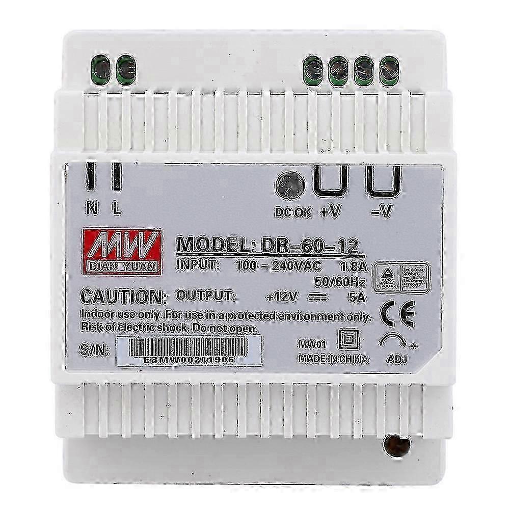 High Accuracy 60W DIN Rail Mount Power Supply Single Output PWM Control