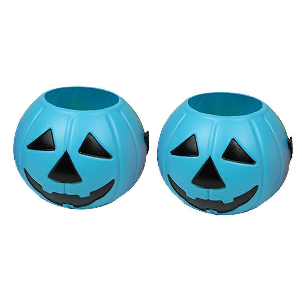 Halloween Pumpkin Bucket with Handle, Lightweight Plastic Candy Holder for Trick Treating, Decorative Harvest Storage, Vivid Design for Halloween
