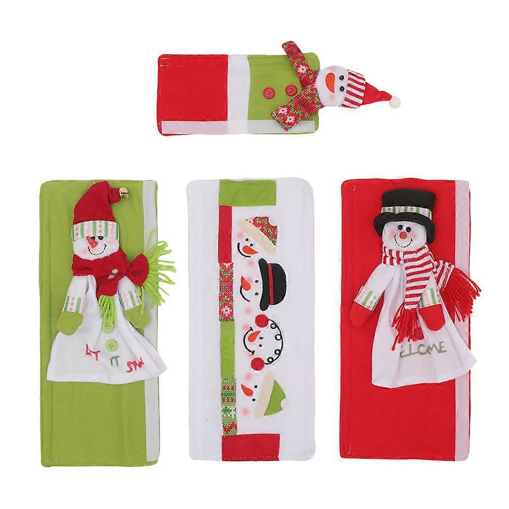 Cloth Door Handle Cover Hook and Loop Design Household Users Assorted Color 30X4CM 4Set