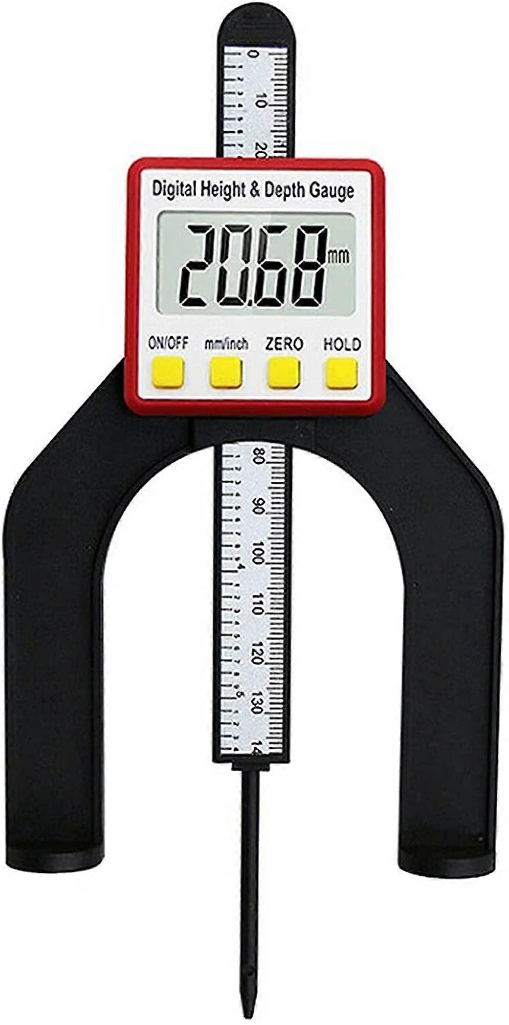 Digital Depth Gauge, 80mm Mini Height Measuring Tool with Magnetic Feet, Horizontal Vertical Measuring Instrument for Wood Decoration (Color: Pink)