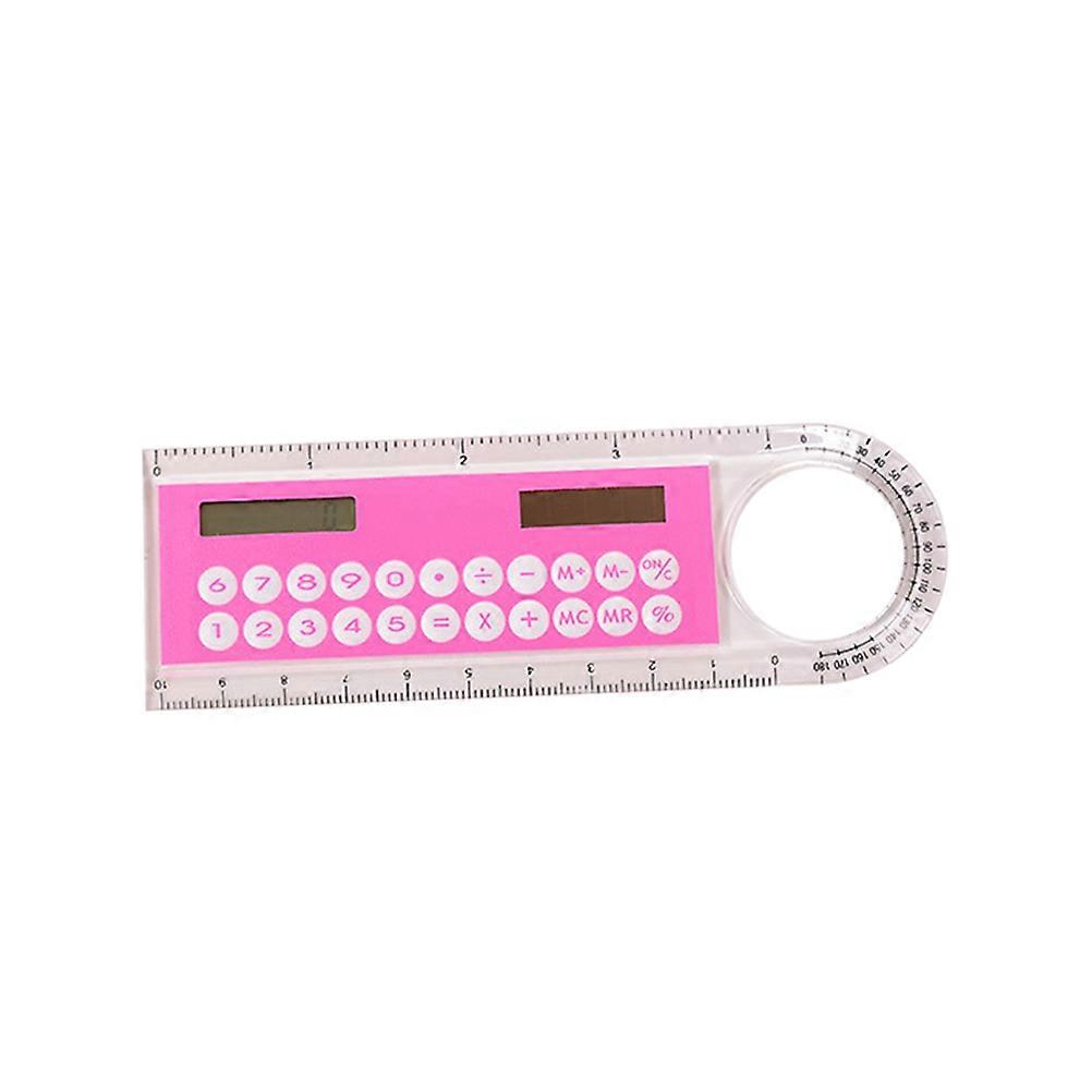 Mini Digital Calculator Ruler for Compact Stationery, Random Color, School & Office Use
