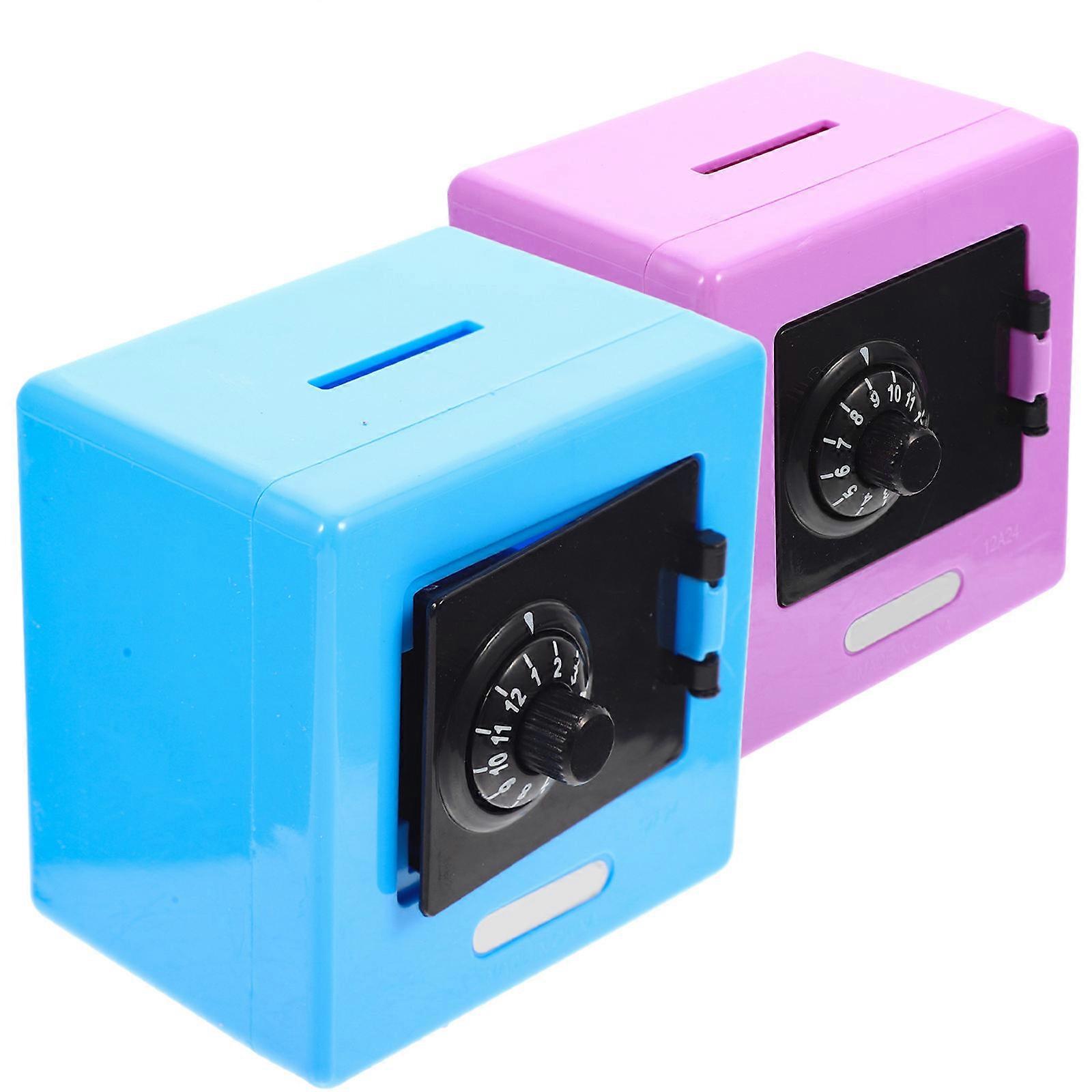 Plastic Coin Bank Decor Money Saving Box Home Decoration 8.7X8.7X7.7CM 2Pcs