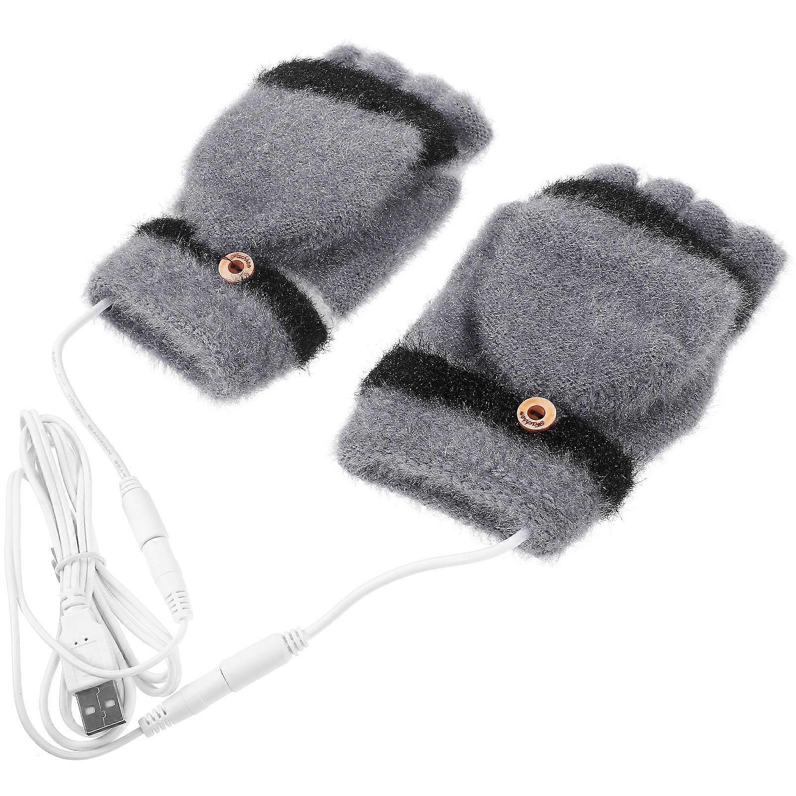 Gloves Cold Weather Heated Gloves Winter Use Grey Dual-Sided Heating 1 Pair