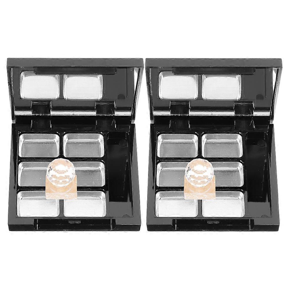 Black DIY Eyeshadow Palette for Storage Use 2Sets Empty Makeup Container
