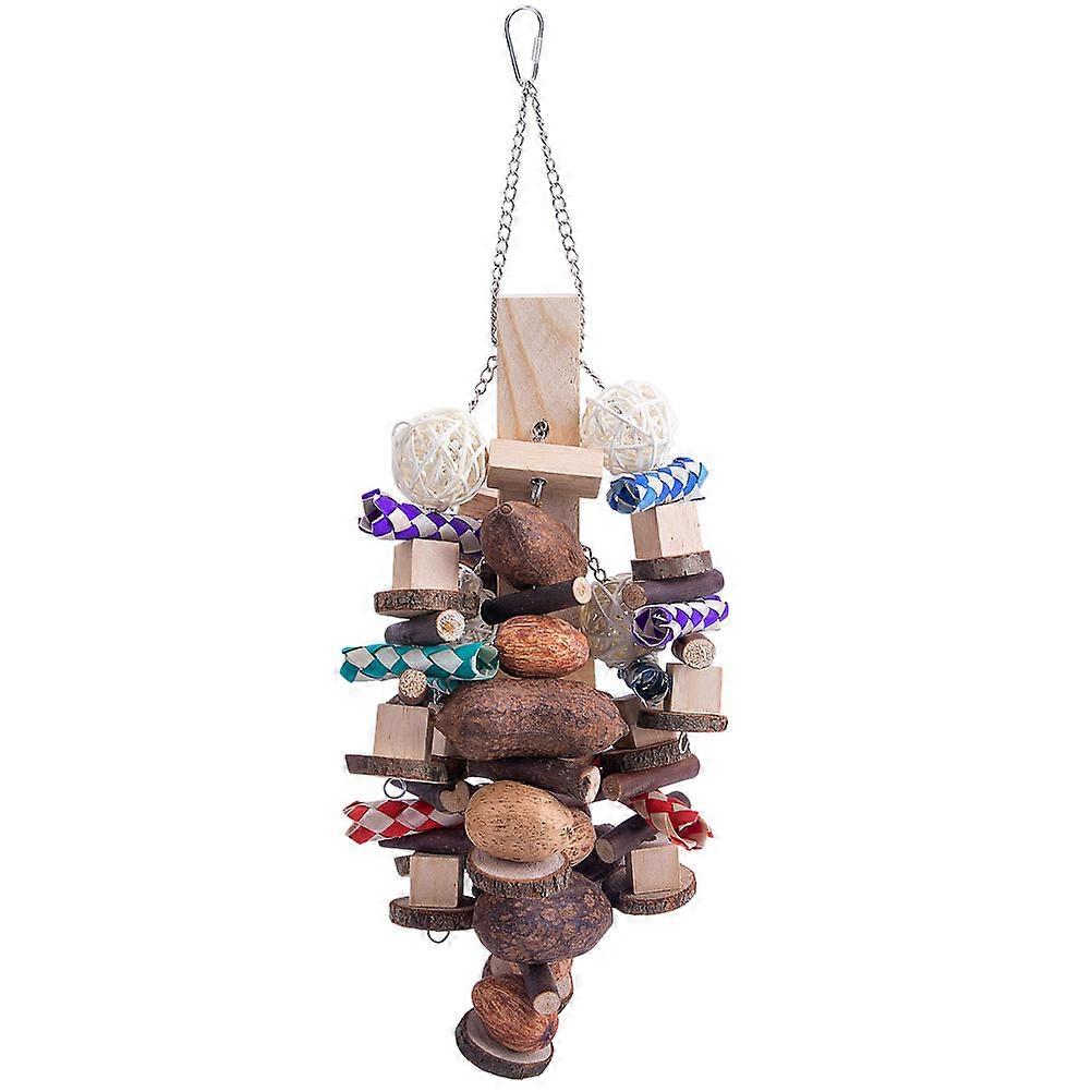 Hanging Parrot Toy Assorted Color Wooden Bird Toy Pet Supplies for Party with Easy Install Hook