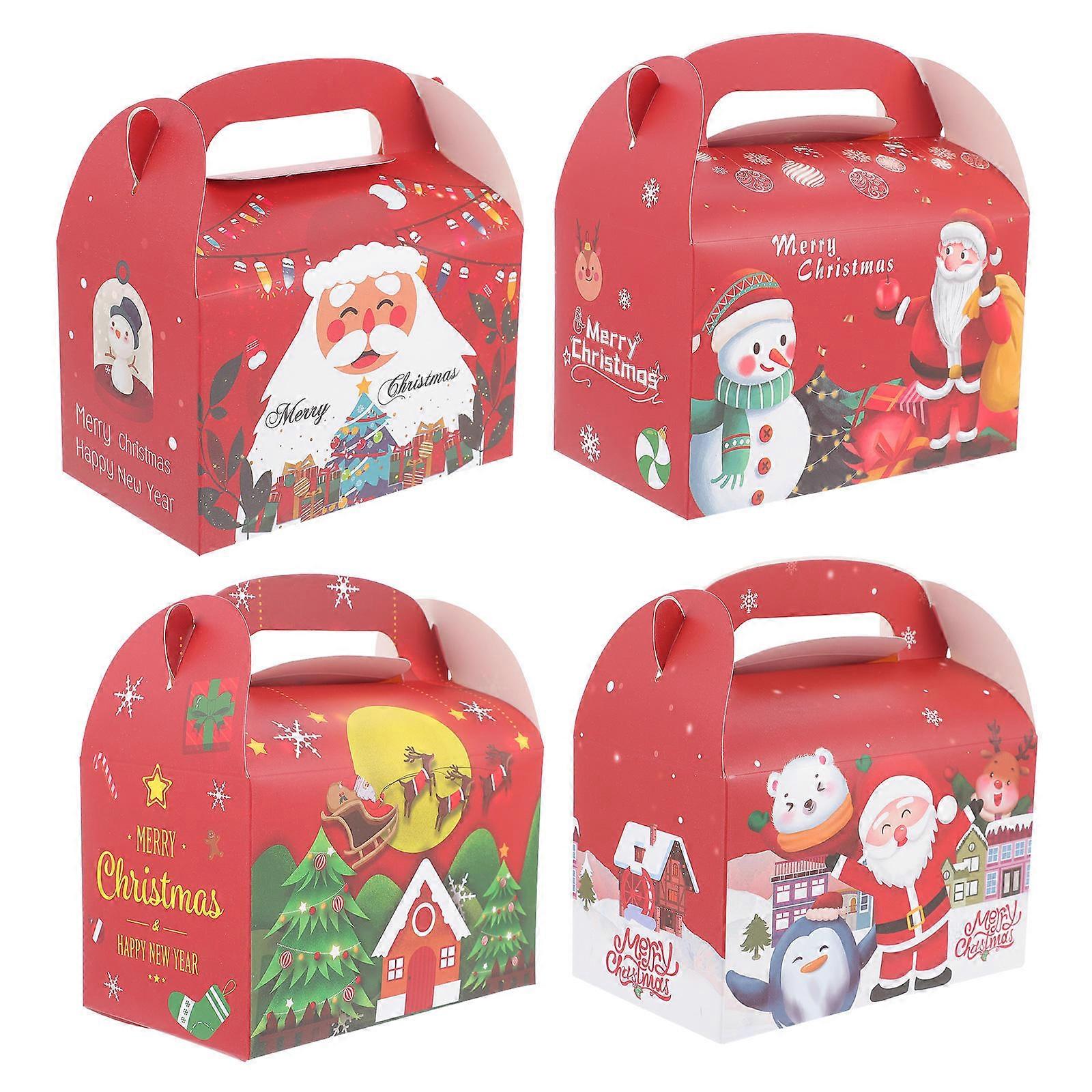 Red Christmas Gift Box Set of 12 Unique Paper Boxes for Storage Perfect for Kids Parties