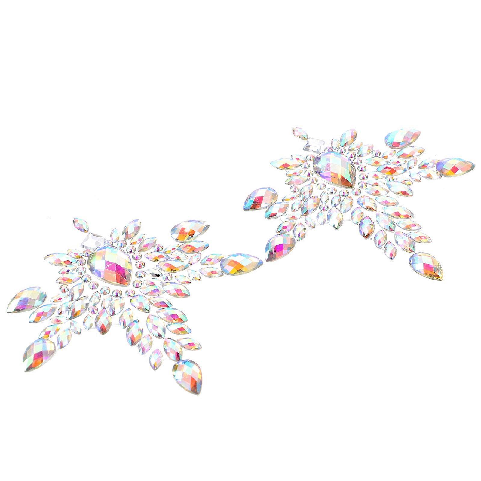 Festival Face Makeup Woman Face Gems 15x11cm Multi Color Skin Adhesion 1Pcs