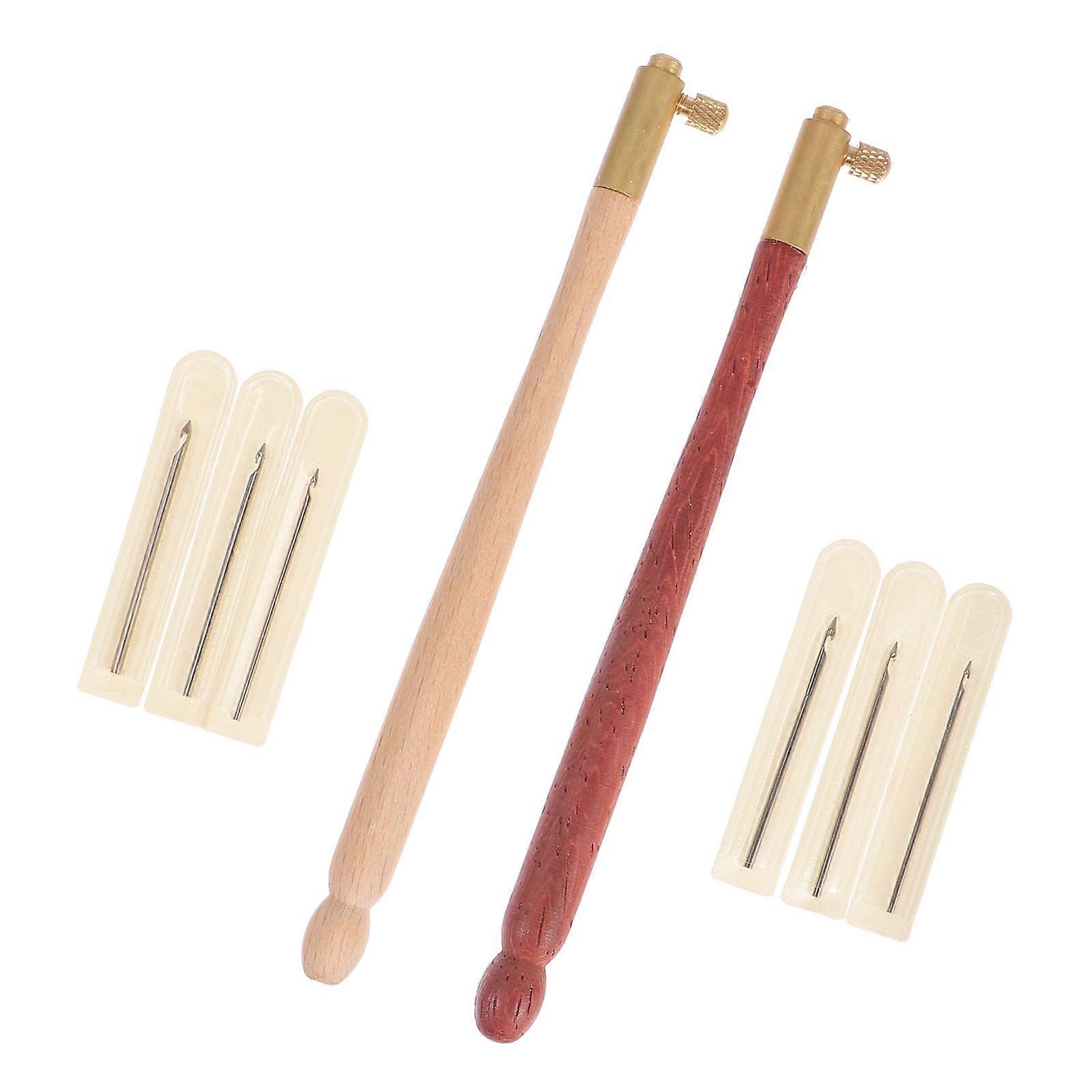 2 Sets Hook Needles Knitting Set Embroidery Punching Kit