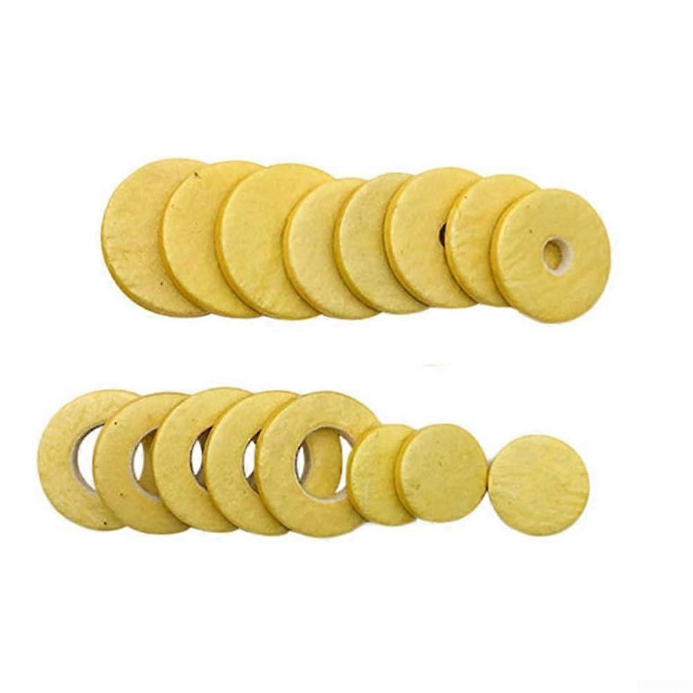 Flute Pad Restoration Kit 16/17 Cork Leather Button Gaskets (16 Open Hole Grooves) for 16 Open Hole Flute
