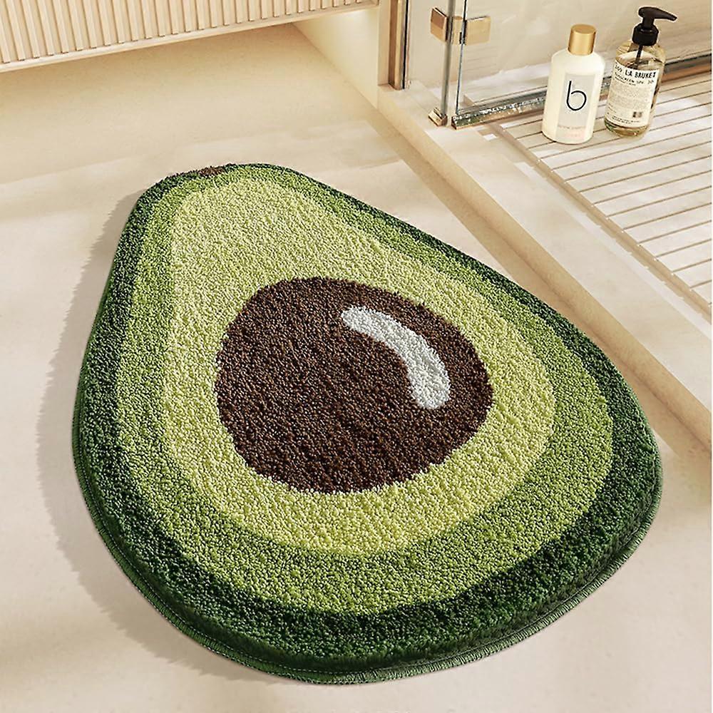 Microfibre Bath Mat, 80 x 50 cm, NonSlip, Extra Soft, Super Absorbent, Quick Drying, Machine Washable (Avocado)