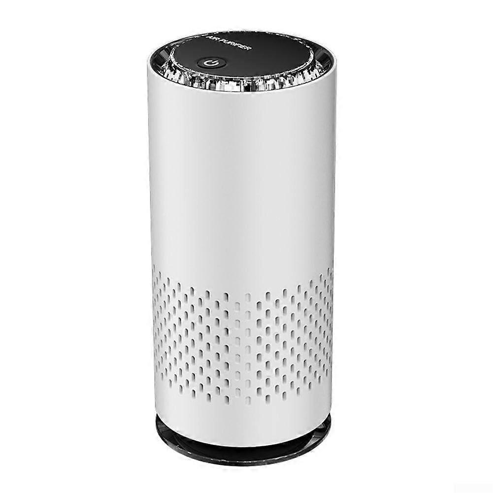 Innovative 4layer filtration car air purifier for dust and smoke reduction (white)