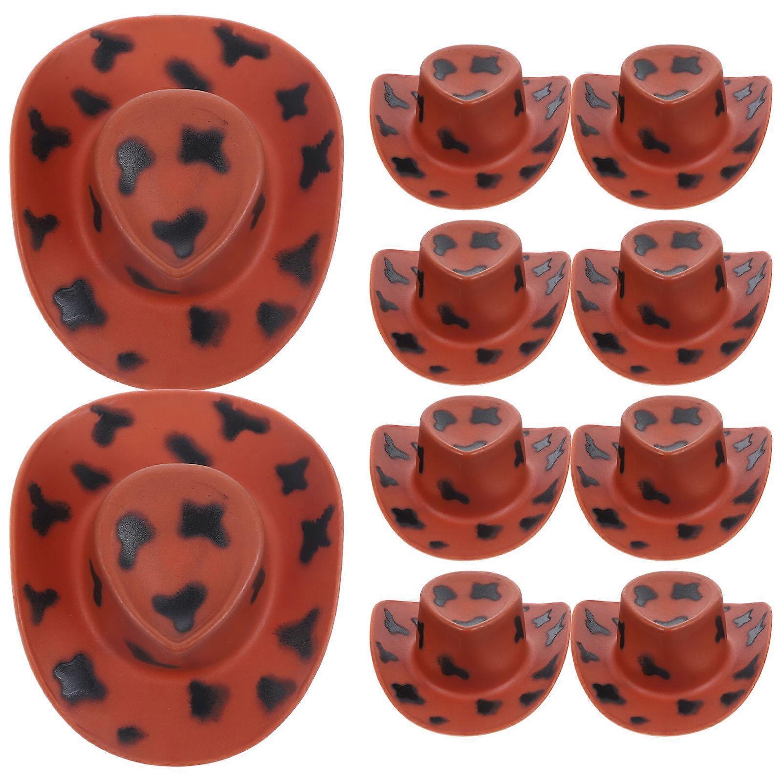 Kovboy Şapka Bardakları Minyatür Kovboy Şapkaları Diy Projeleri Ev Dekorasyonu Pürüzsüz Yüzey 5.4X4.6X1.5CM 10 Adet