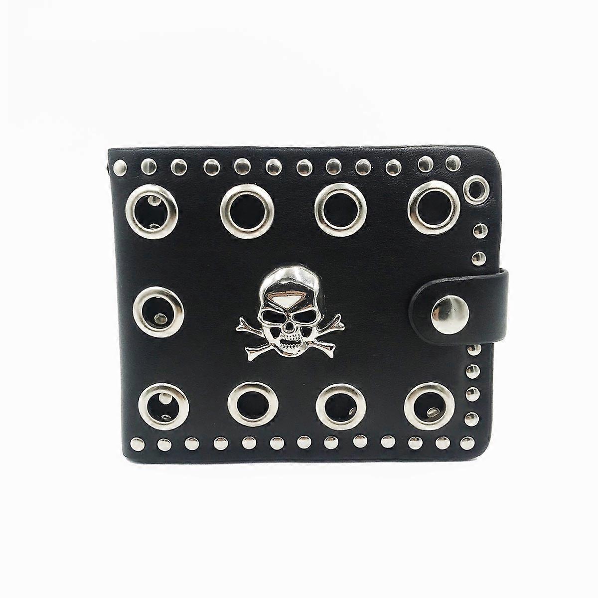 Men's Wallet Skull Accessories For Men Rectangular Shape Casual Outfit Lightweight Design Multi Color Pu Leather 1Pack
