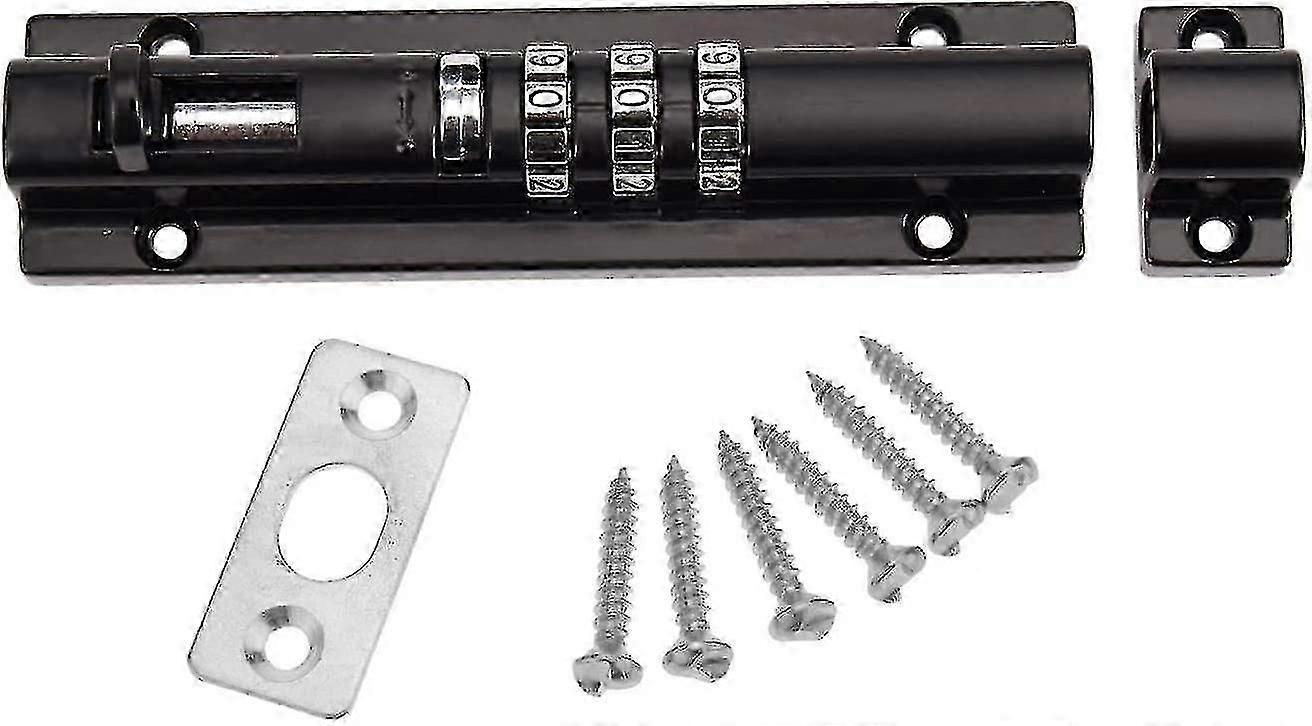 Mechanical Code Door Lock Keyless Combination Gate Lock Fixing Screws For Cabinet Garden Garage Black
