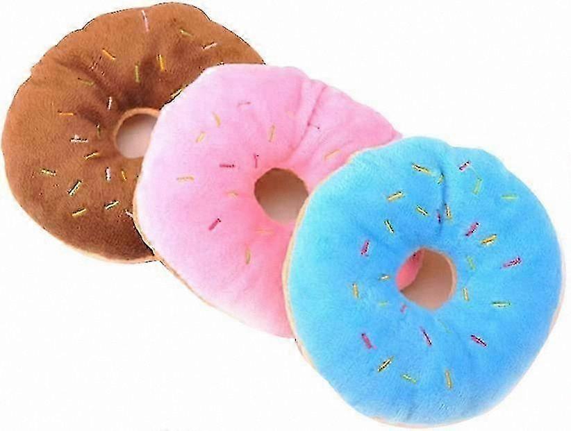 Squeaky Donut Toy for Pets Random Color Durable Chewable Sound Dog Cat Kitten Play Accessories Sturdy Practical Puppy Entertainment