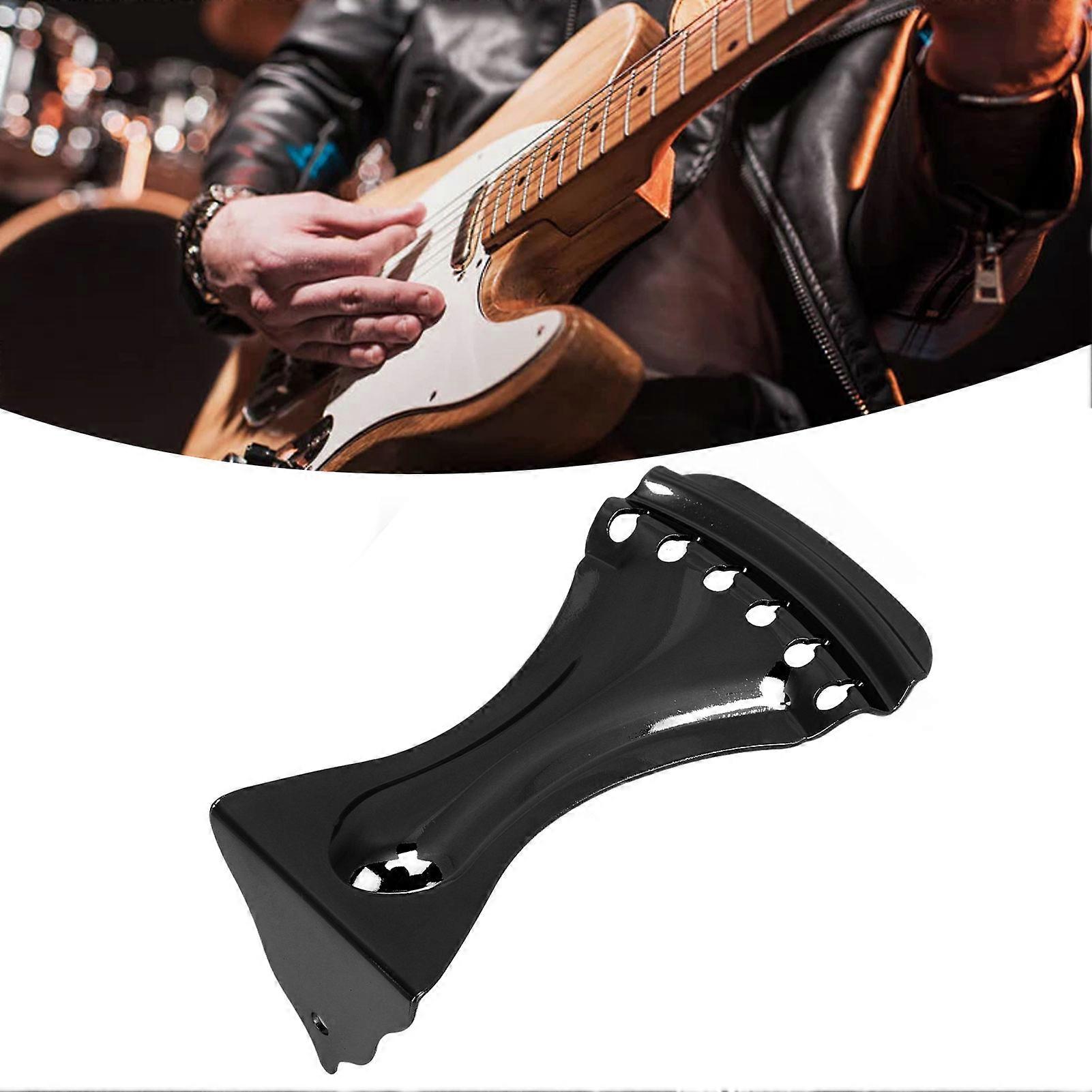 Gitarr stränghållare 6-strängad stall Legering Lättjusterat instrument Tillbehör för underhåll Svart 