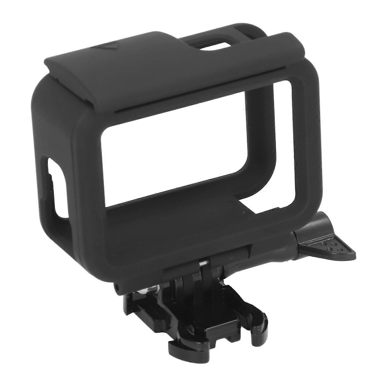 Action Camera Frame Mount Housing Case with Lens Cap Protection AntiDrop Accessories for Selfie Stick Tripod, Easy Charging, Battery Swap