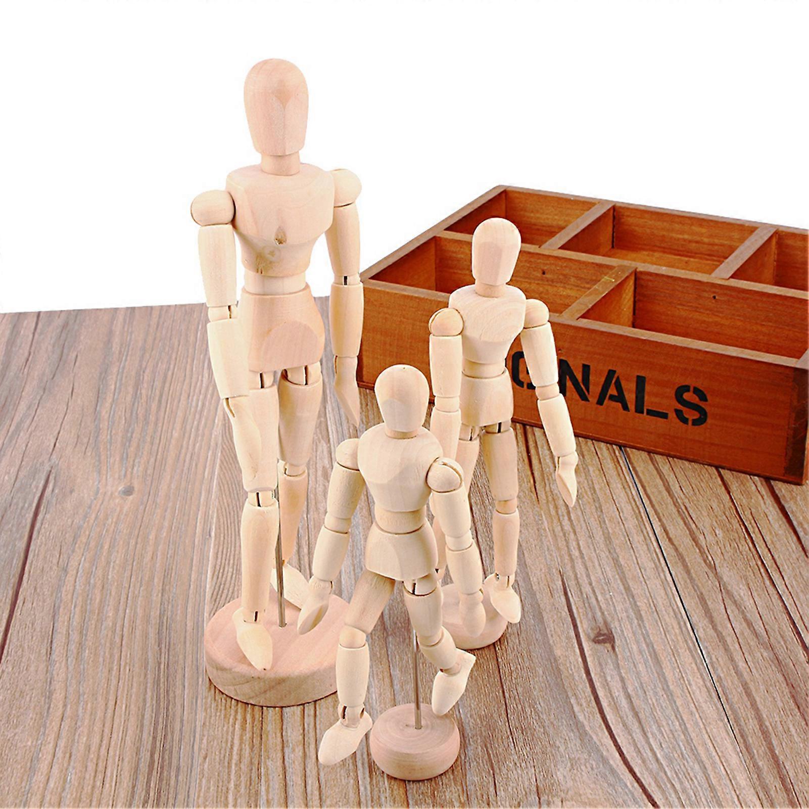 Art Class Wooden Figure Male Manikin Mannequin Wood Movable Model Display Crafts 4.5inch