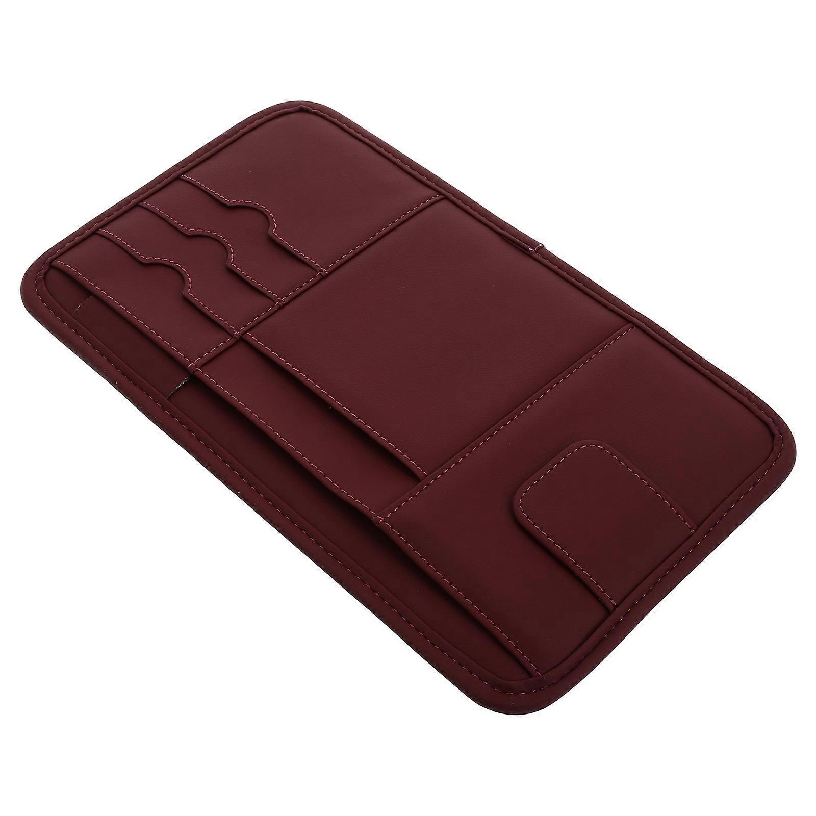 Car Interior Accessories Visor Document Holder For Car Organization PU Leather 1Set