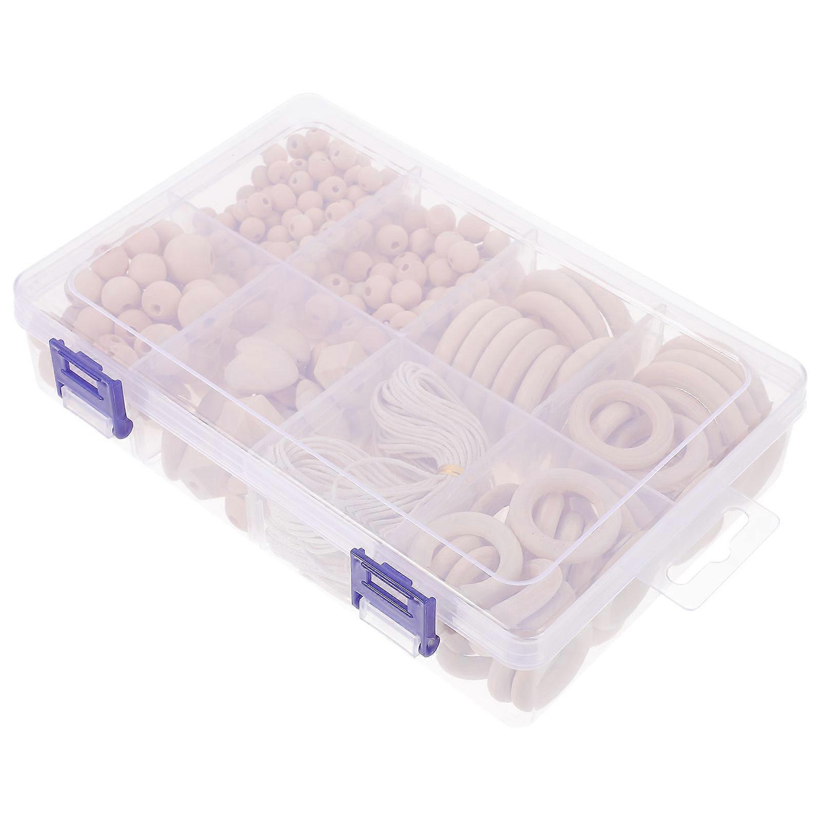 Wooden Beads for DIY Crafts Practical Assorted Color Garland Making Accessories with Rope