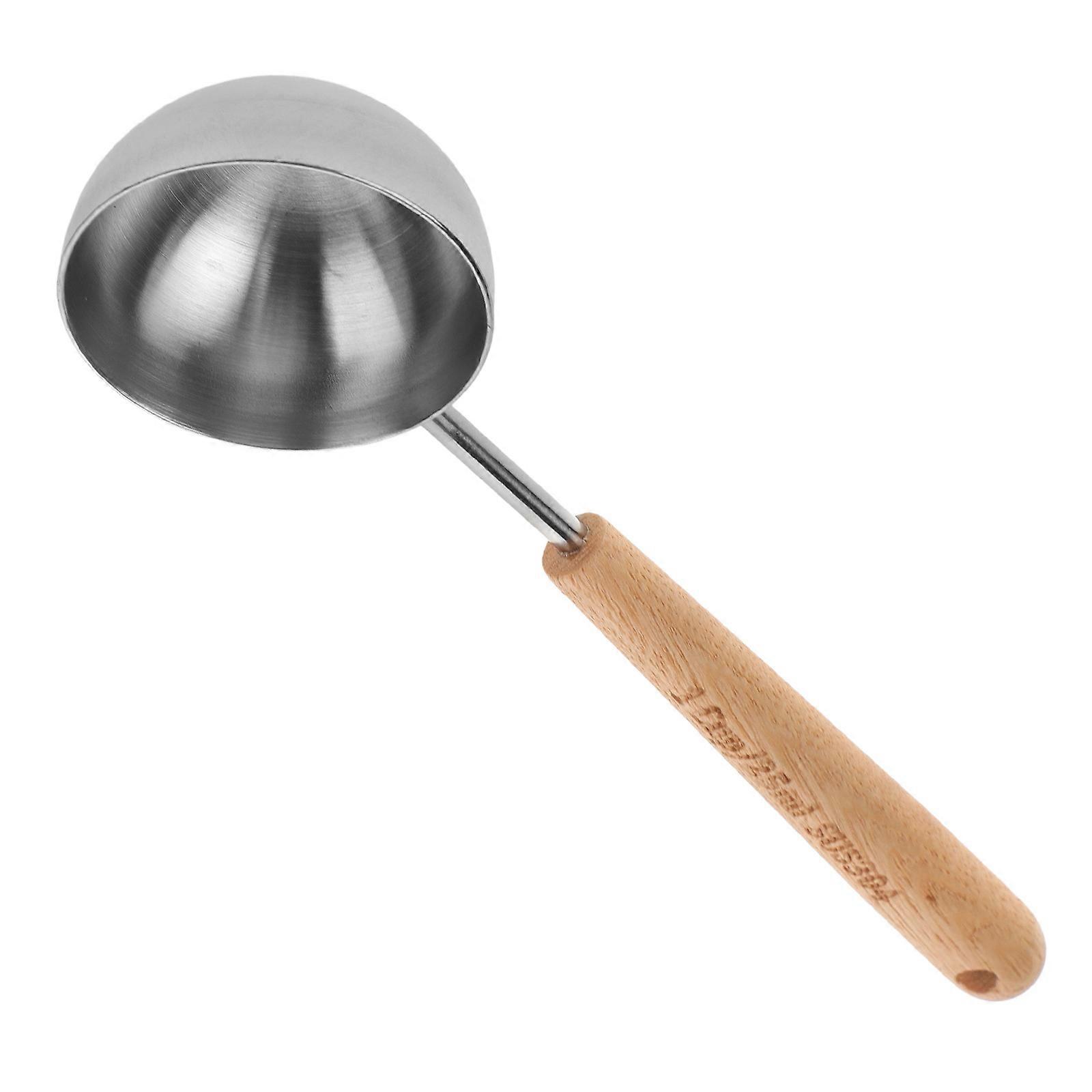 Stainless Steel Coffee Measuring Scoop with Ergonomic Wood Handle for Precise Measurements 25ml