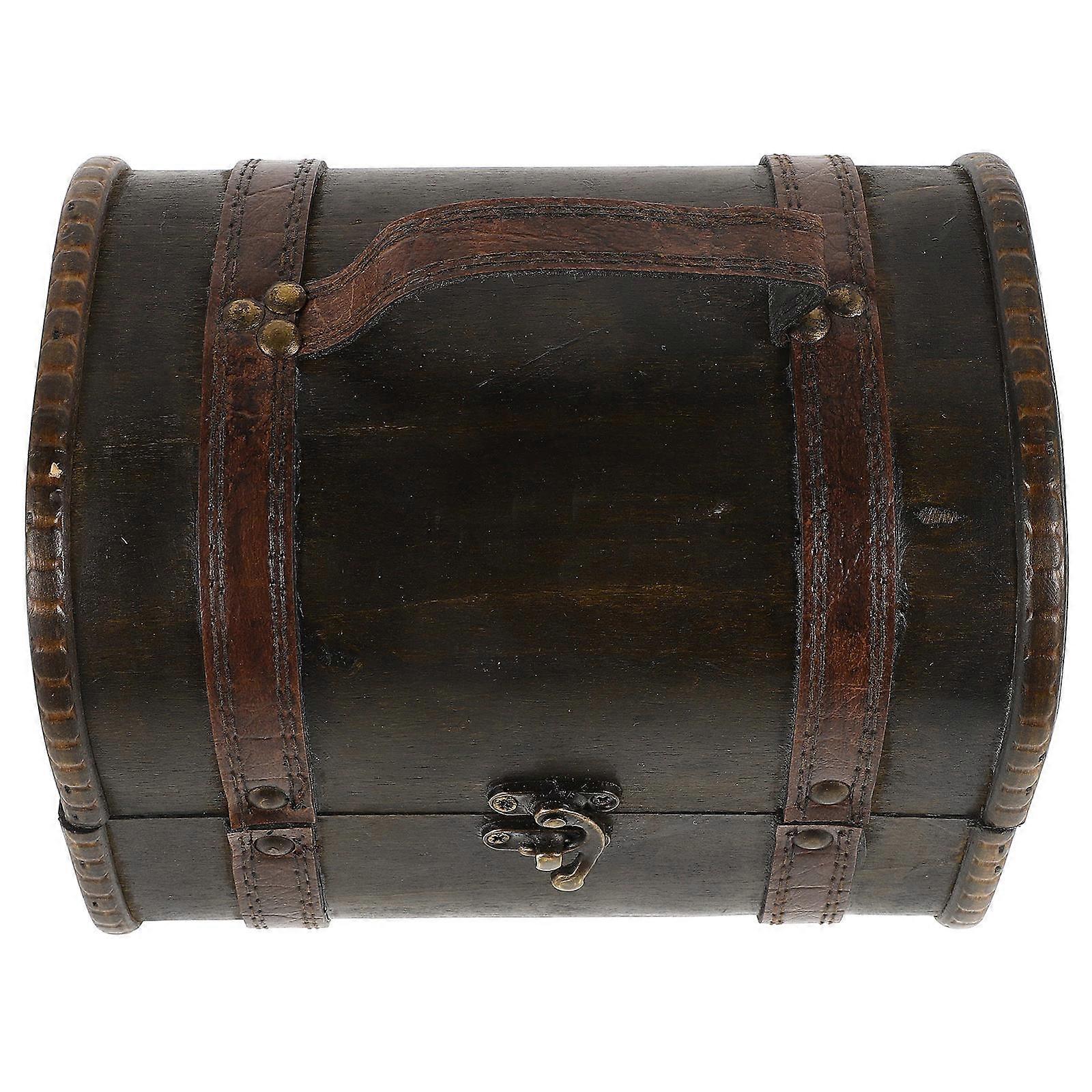 Vintage Wooden Jewelry Box for Storage Dark Brown Multifunctional Keepsake Container 7.5 x 5.5 x 4 Inches