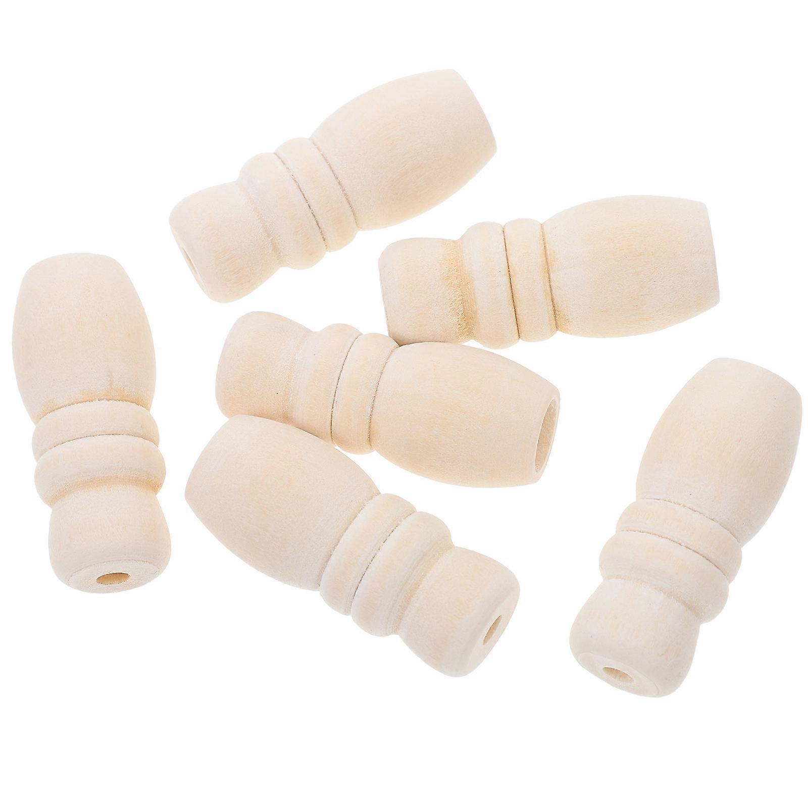 6pcs Wooden Cord Pulls for Window Blind Tassels and Curtain Pendant Drop Knob