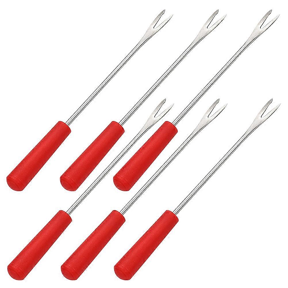 6Pcs Chocolate Dipping Tools Cheese Melting Forks Portable BBQ Corn Skewers Grill Accessories