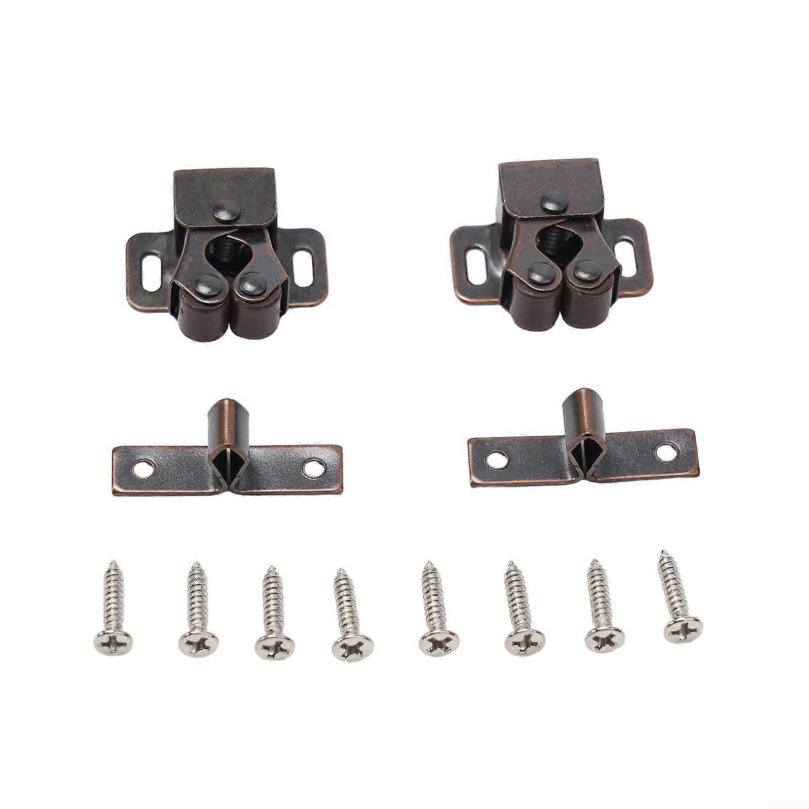 Cabinet Touch Latch Clips for Quiet Soft Close Doors with Antique Red Finish