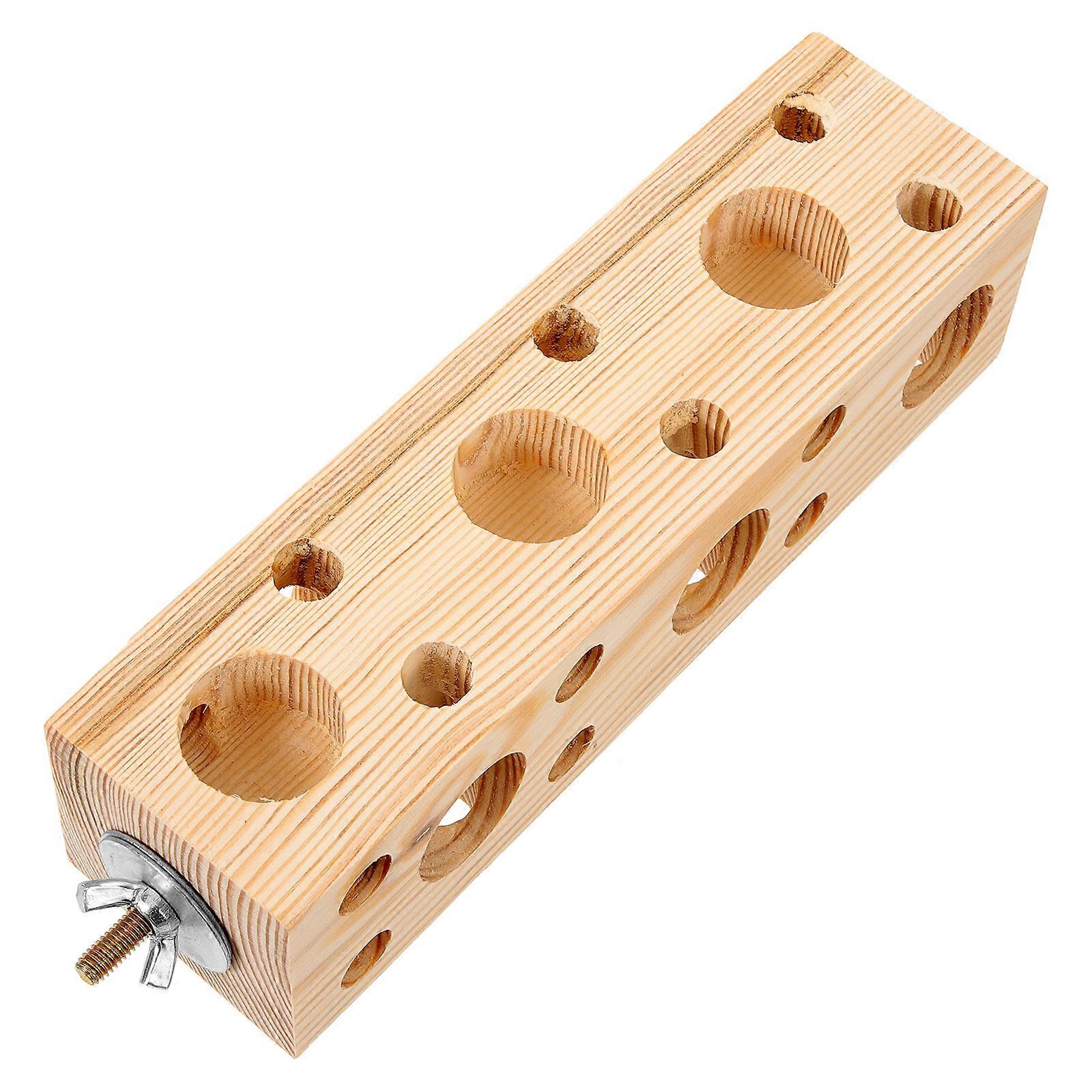 Wooden Bird Perch for Parakeets and Parrots Beige Color Great for Foraging and Playing 7.8 Inches