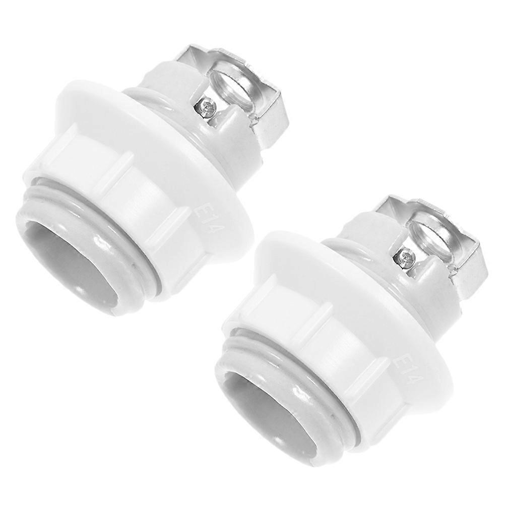 Versatile Lighting Socket Replacement 2Pcs White Round Ceramic Socket Ideal For Repair Work And Upgrading Home Lighting Aesthetic Design
