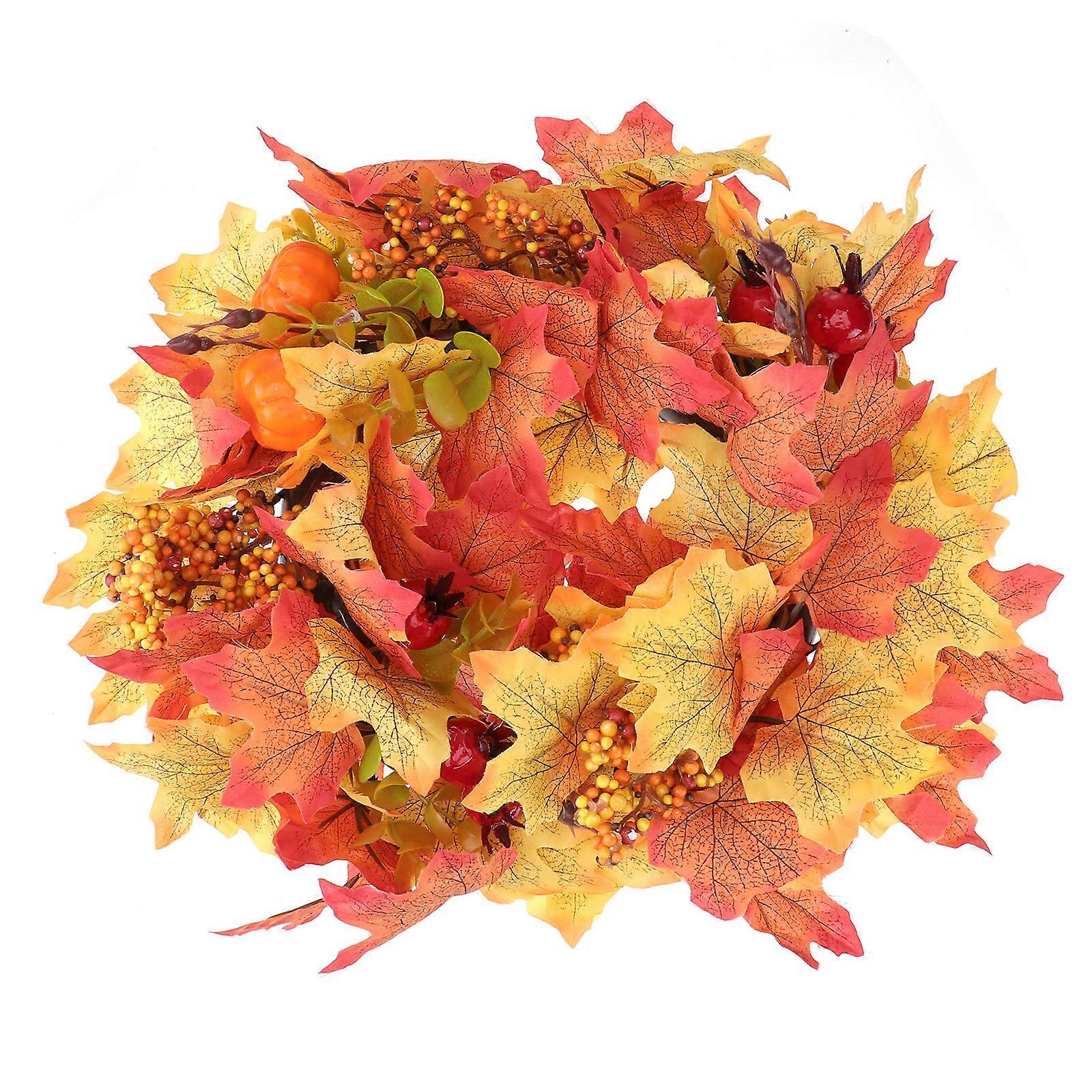 Orange Plastic Garland with Maple Leaf and Pumpkin Design for Home Decor Lightweight and 1Pc