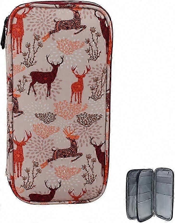 Knitting Needles Case Empty Zipper Bag Organizer for Crochet Hooks Storage with Web Pocket and Holder Portable Travel