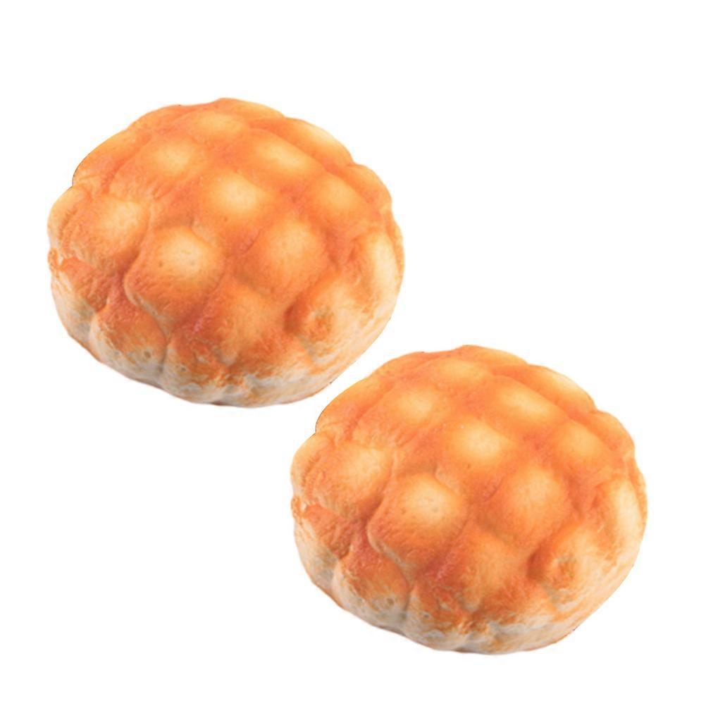 Chic Fake Bread Props for Playing Made of PU with Orange Color Great for Decorations 2pcs