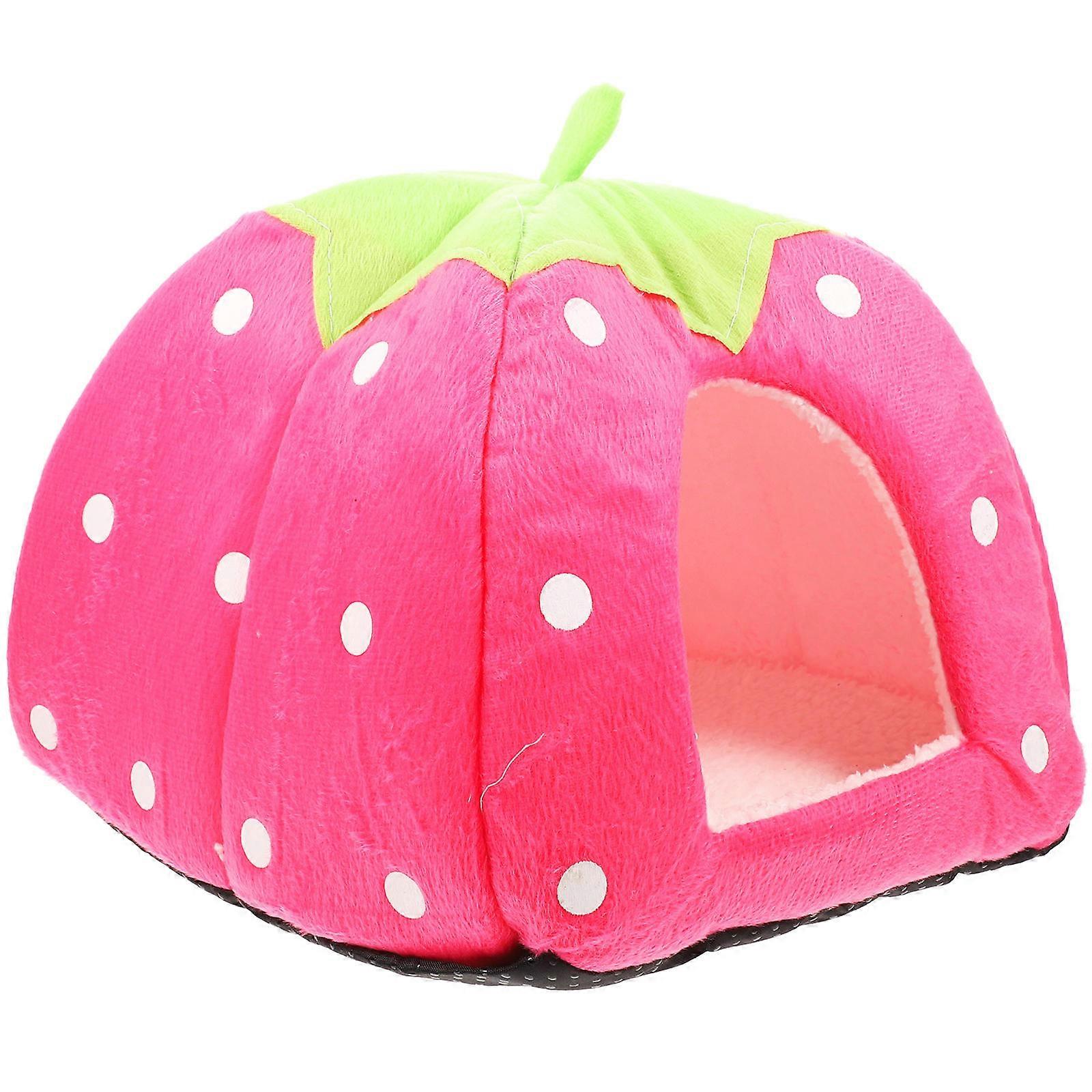 Household Hamster House Comfortable Strawberry Tent Hideout For Animals Durable Cozy Sleeping Accessory