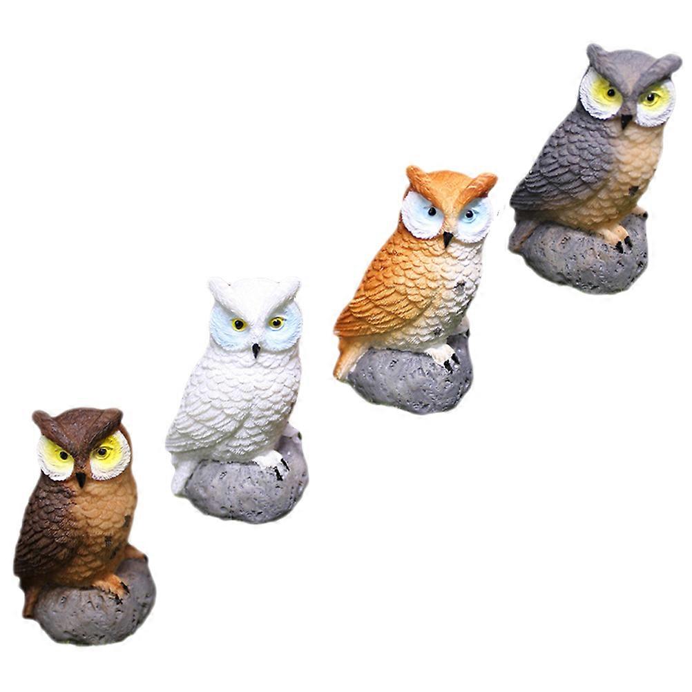 Owl Sculpture Ornaments with Design for Home Decoration in Assorted Pieces