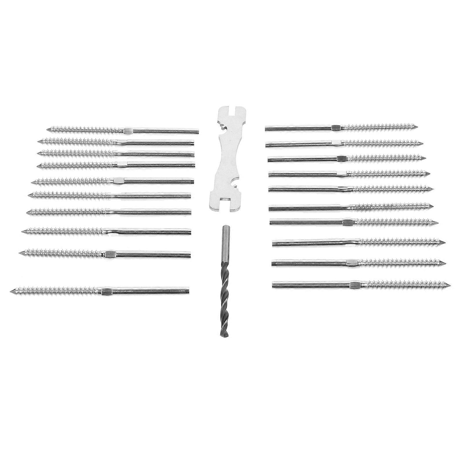 20Pcs Stainless Steel Railing Hardware For Wood Post 10.5X0.5CM Adjust Tightness Anti-rust