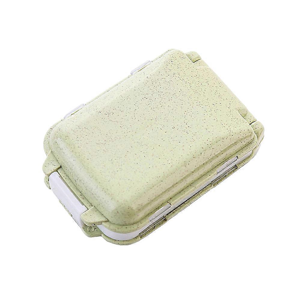 Portable Travel Medicine organizer Case in Green and Wheat for Storage 3 Layers Moisture Proof