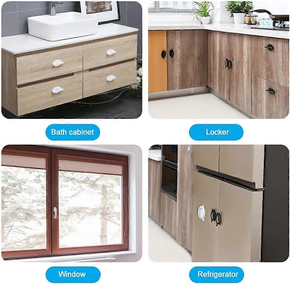 Entry Door Handle, Sliding Door Handle, 4 Pcs White Sticky Door Handle, Abs Plastic Handle For Doors