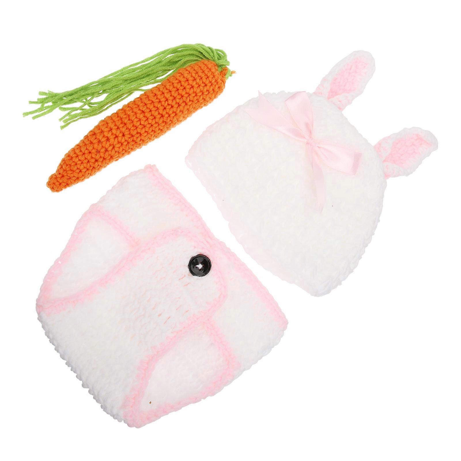 Newborn Photoshoot Props Bunny Outfit Set Adorable Appearance Assorted Color Ideal For Baby Shower 1 Set