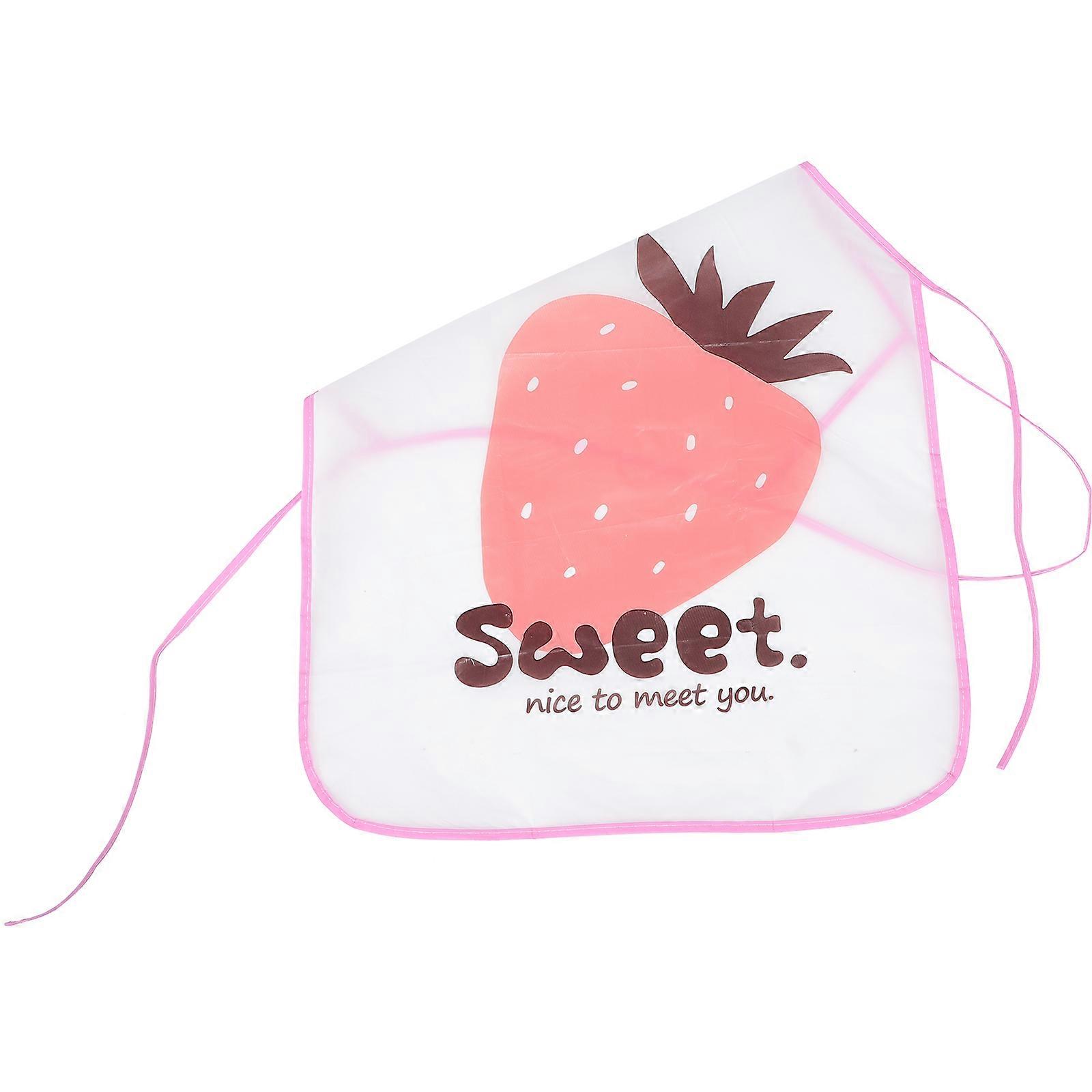 Strawberry Patterned Kitchen Apron for Home Use Disposable and Waterproof PE Material Multi Color