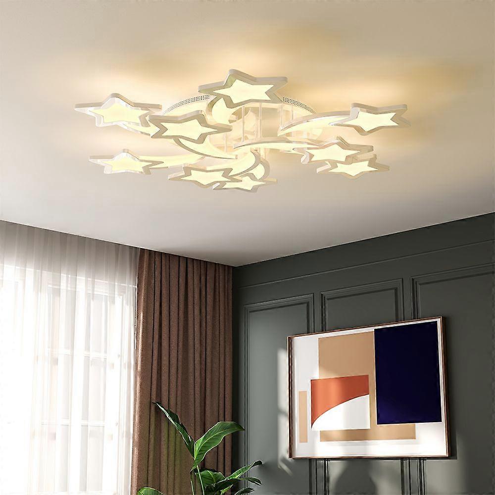 Dimmable Star LED Chandelier Semi Flush Ceiling Light