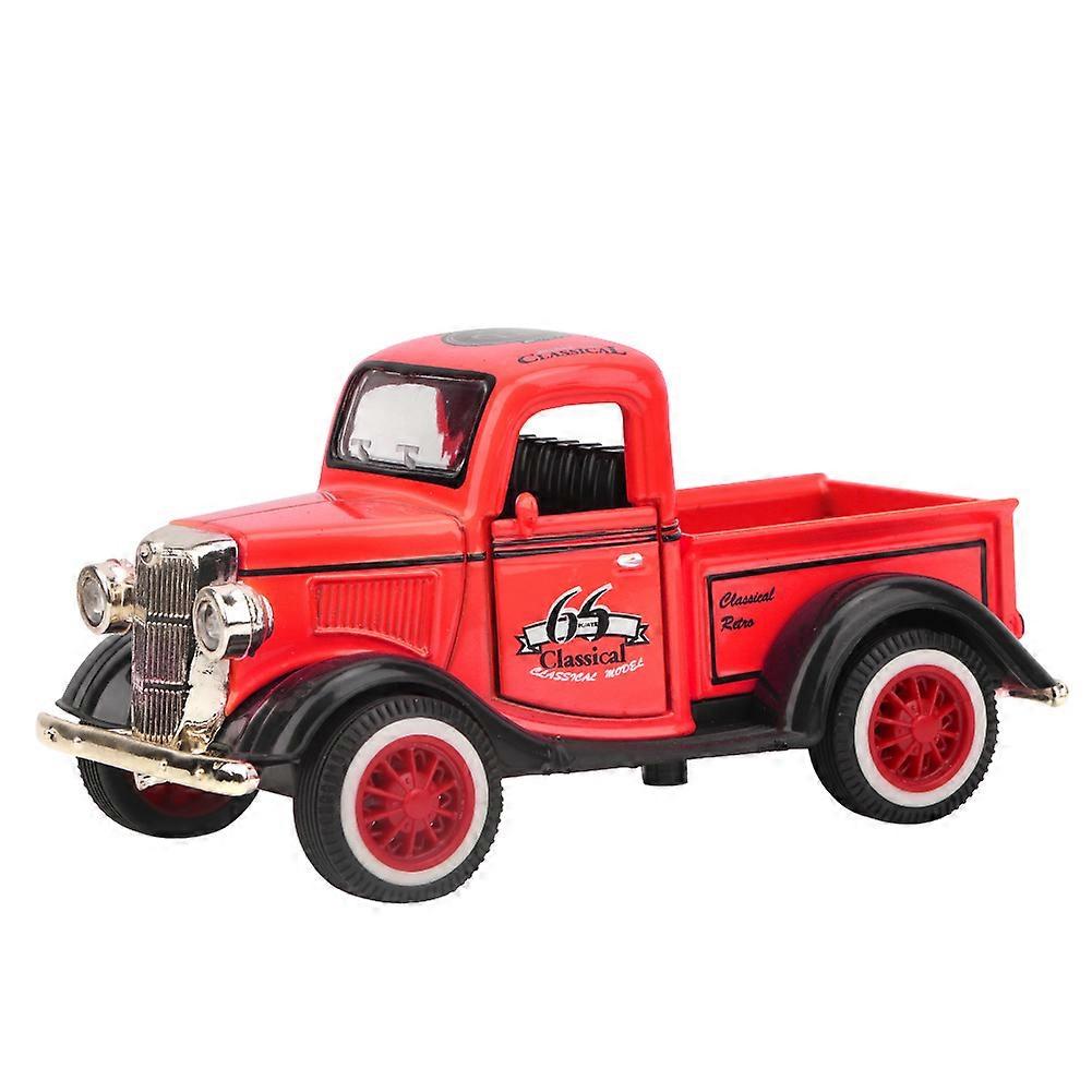 Alloy Pull Back Car Toy Pickup Truck Model Diecast Toy Sound Light Car Vehicle Toys(Red)