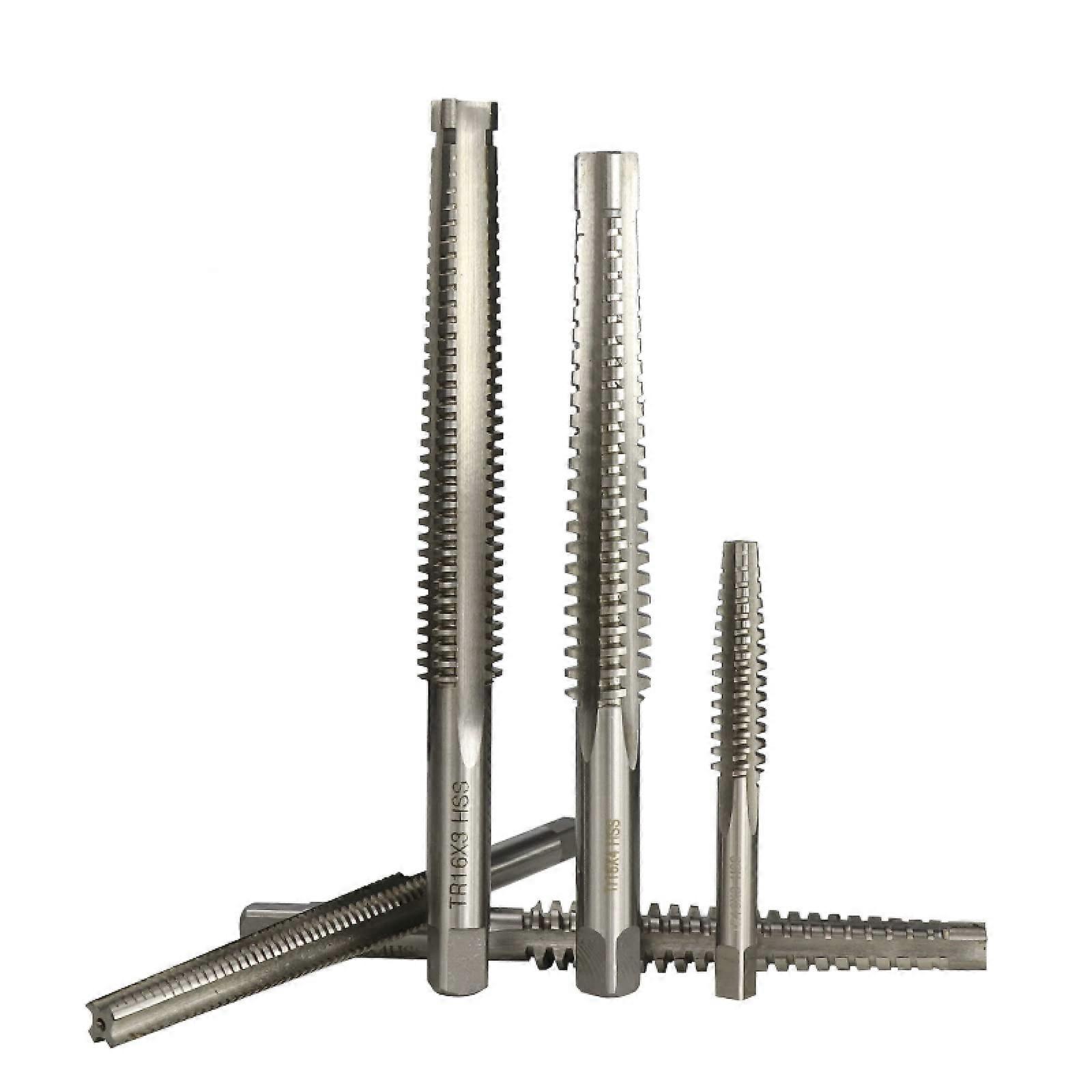 Screw Tap TR8/10/12/14/16 Left/Right Handed Trapezoidal Tap Machine Plug Tap HSS Machine Thread Tools, TR14x3 Right Hand