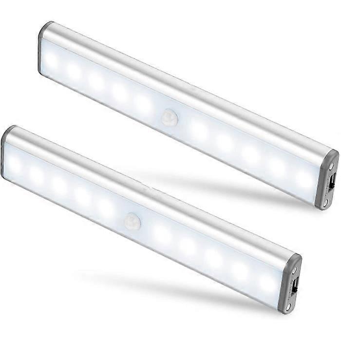 Pack of 2 10 LED Lights, Wireless, USB Rechargeable, Magnetic, Motion Sensor, 2 Lighting Modes, Portable. P Light