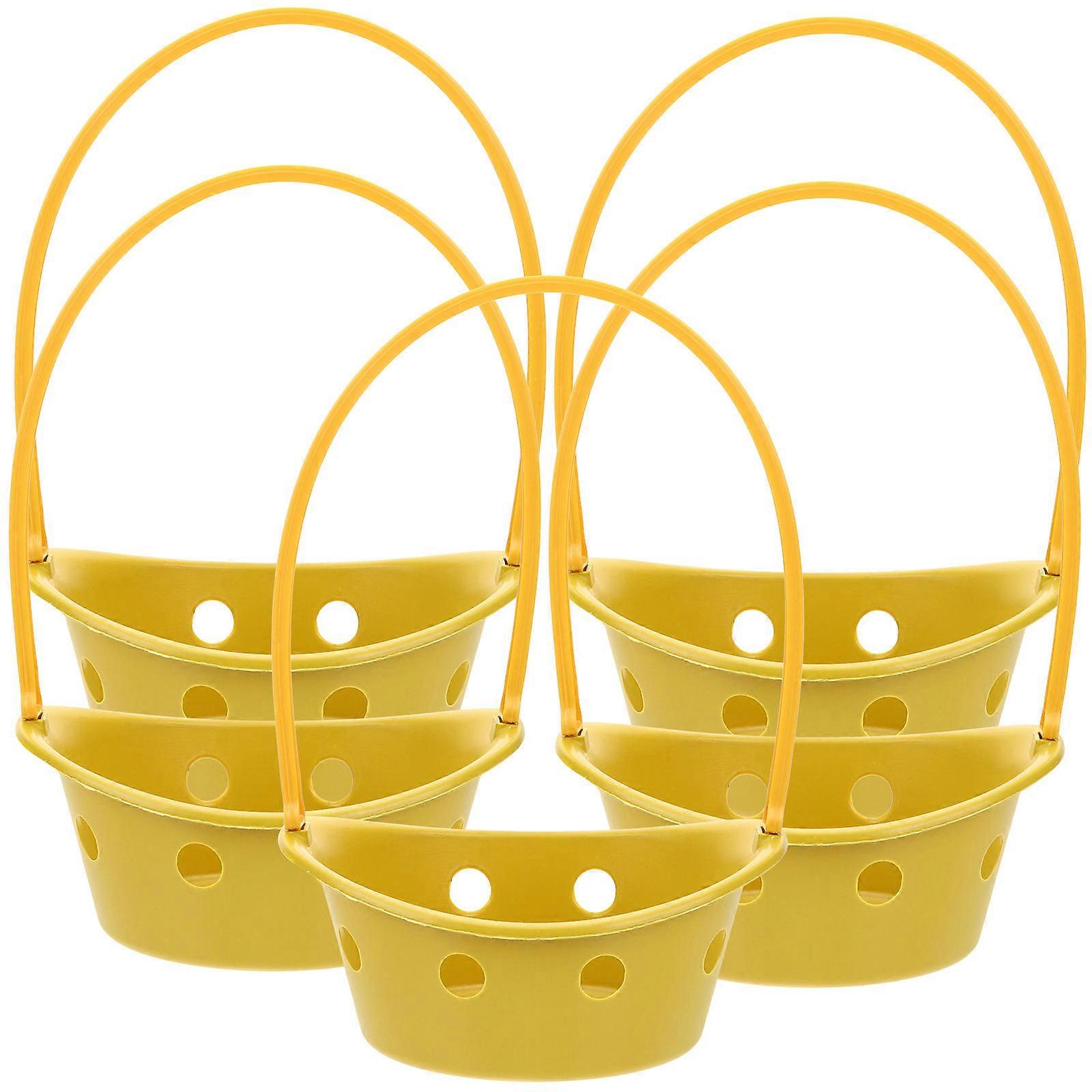 5pcs Handheld Plastic Flower Basket for Funerals, Mourning & Cemetery Use – Includes Design for Grave Sites